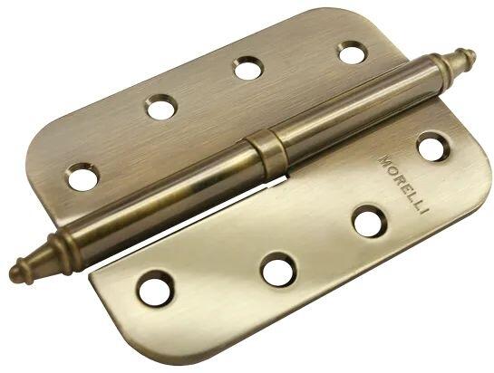 Петля стальная скругленная левая MS-C 100X70X2.5 бронза античная