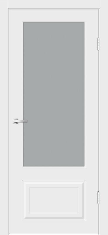Дверное полотно Эмаль ФЛЭТ 2V 600х2000 цвет Белый стекло Мателюкс