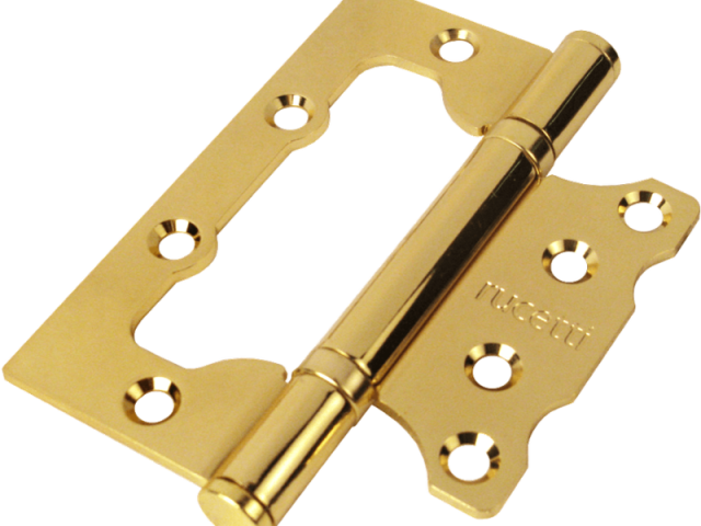 Петля стальная без врезки RFH-100*75*2,5 золото